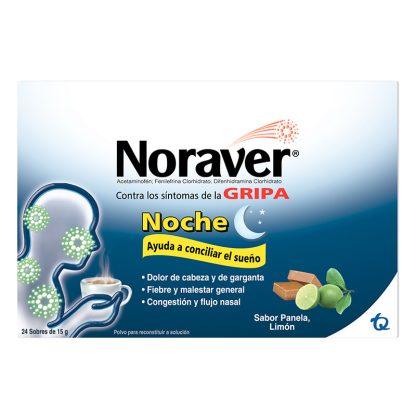 NORAVER GRIPA NOCHE 15 GR 24 SBS(ACETAMINOFEN+FENILEF+DIFEN)