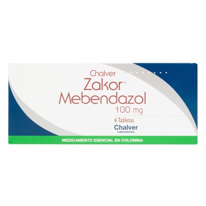 ZAKOR 100 MG 6 TABLETAS (MEBENDAZOL)