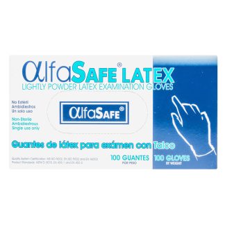 GUANTE EXAMEN ALFA LATEX 100 UDS S