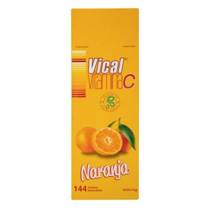 VITAMINA C VICAL NARANJA MAST.144 TBS(ACIDO ASCORBICO)
